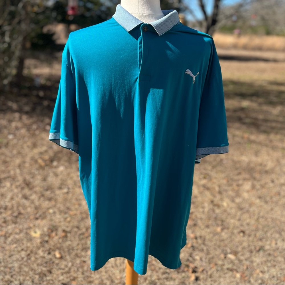 Men’s Puma Teal Polo Golf Shirt Size XL (CBM0001)